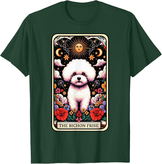 Bichon Frise Dog Tarot Card Floral Mom Bichon Frise Dad Pup T-Shirt - T-Shirt | Forest