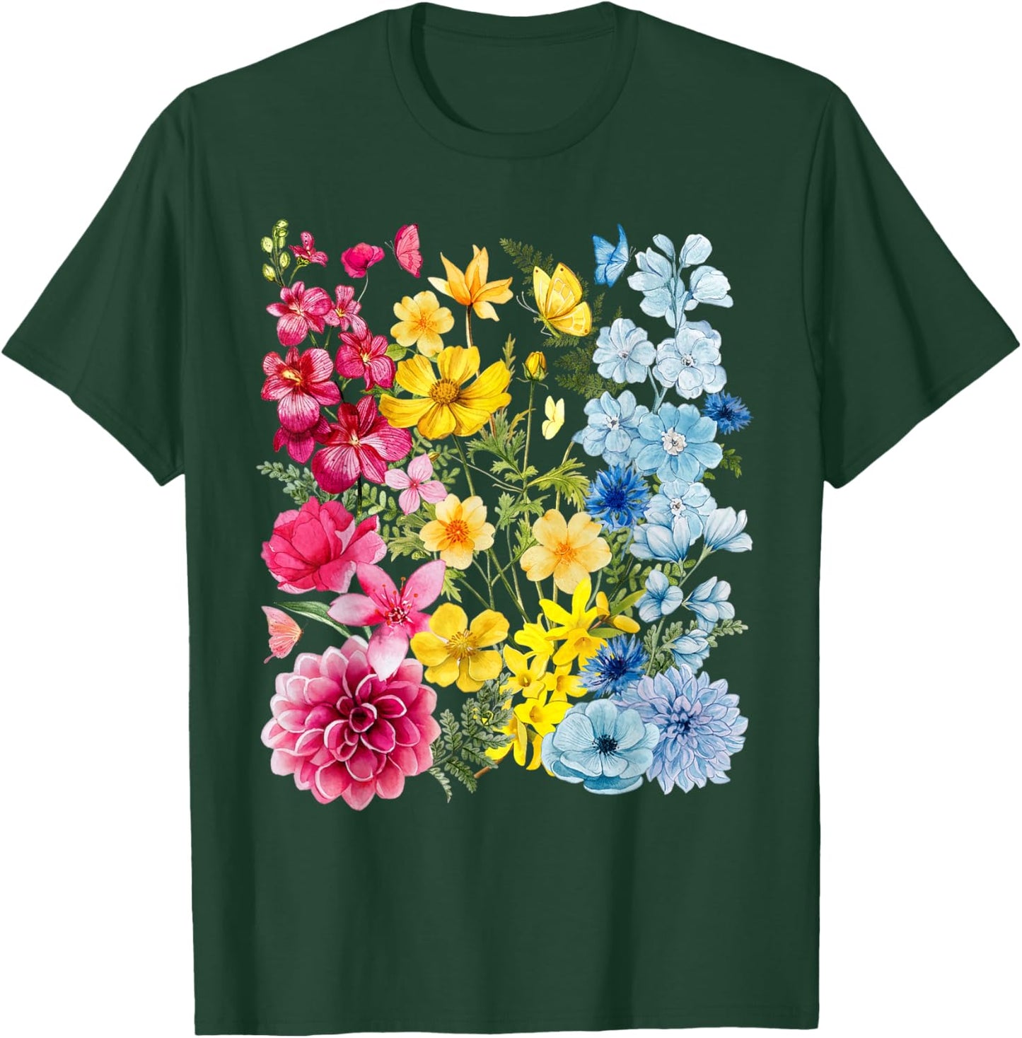 Wildflower Pansexual Pan Rainbow LGBTQ Pride Subtle Month T-Shirt - T-Shirt | Forest