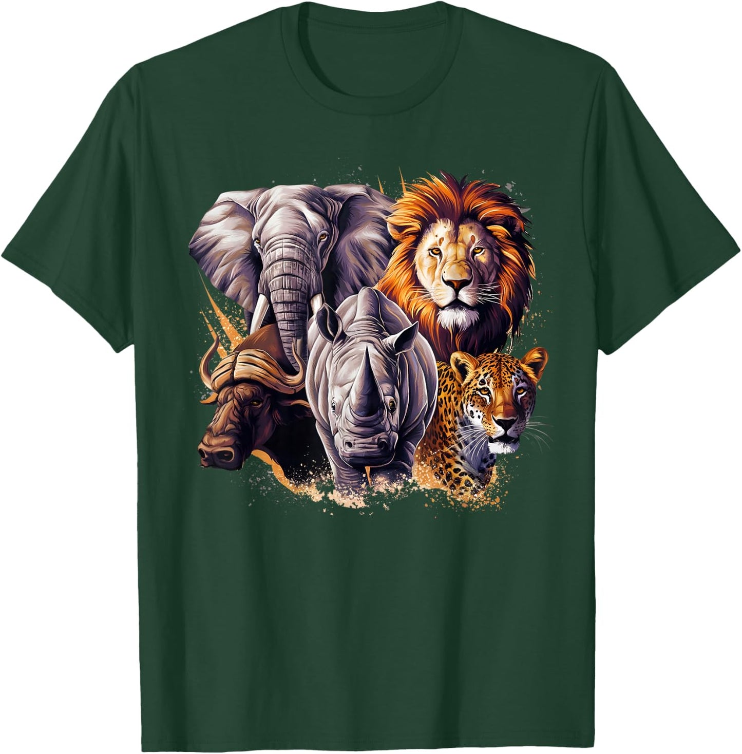 Wildlife Safari Adventure The Big Five Of South Africa T-Shirt - T-Shirt | Forest