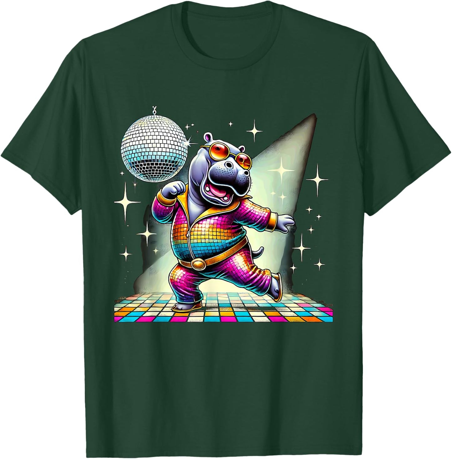 Aesthetic Hippo Disco T-Shirt - T-Shirt | Forest
