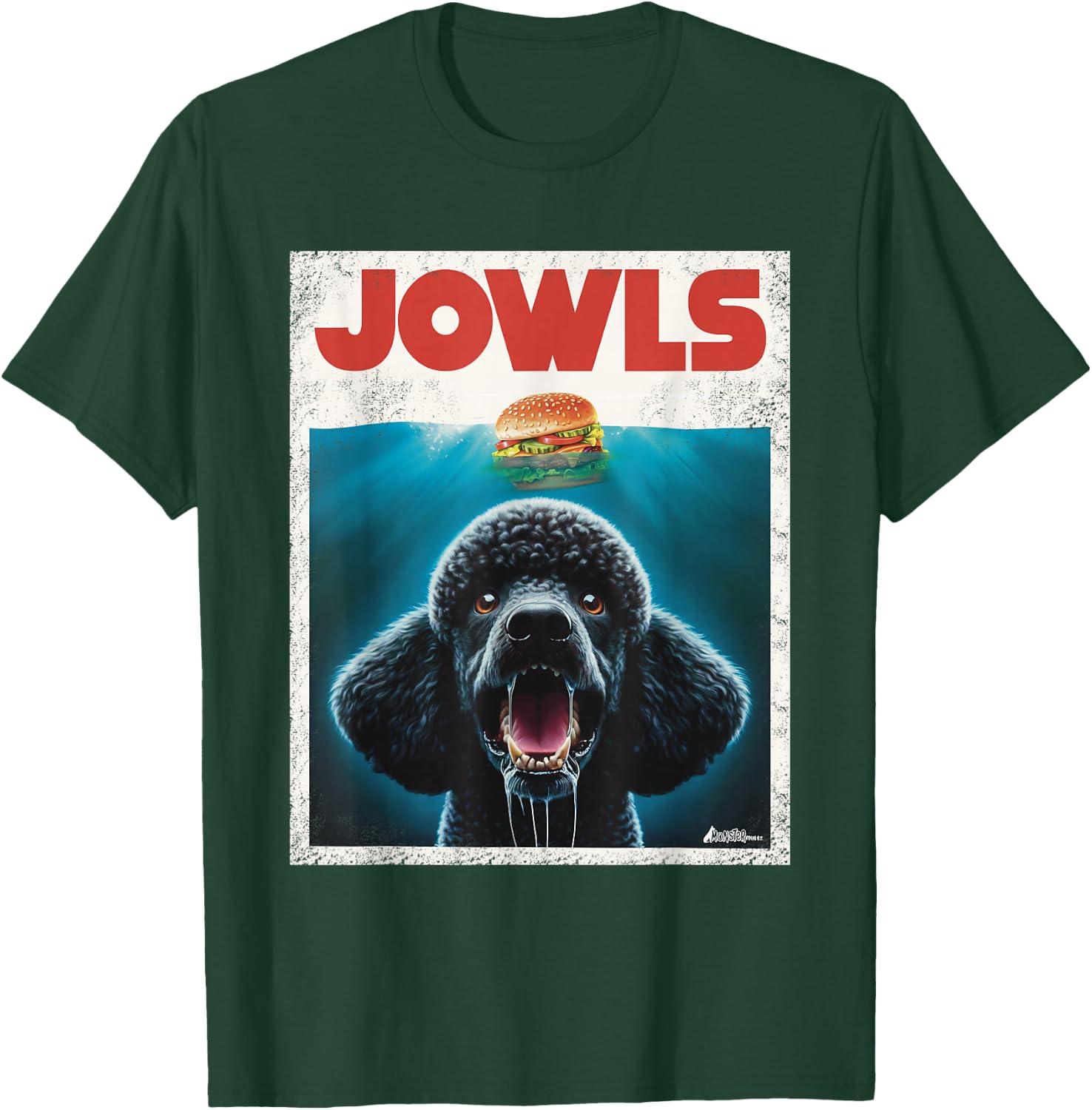 Funny Poodle Black Standard Poodle Jowls Burger Cute Dog Mom T-Shirt - T-Shirt | Forest