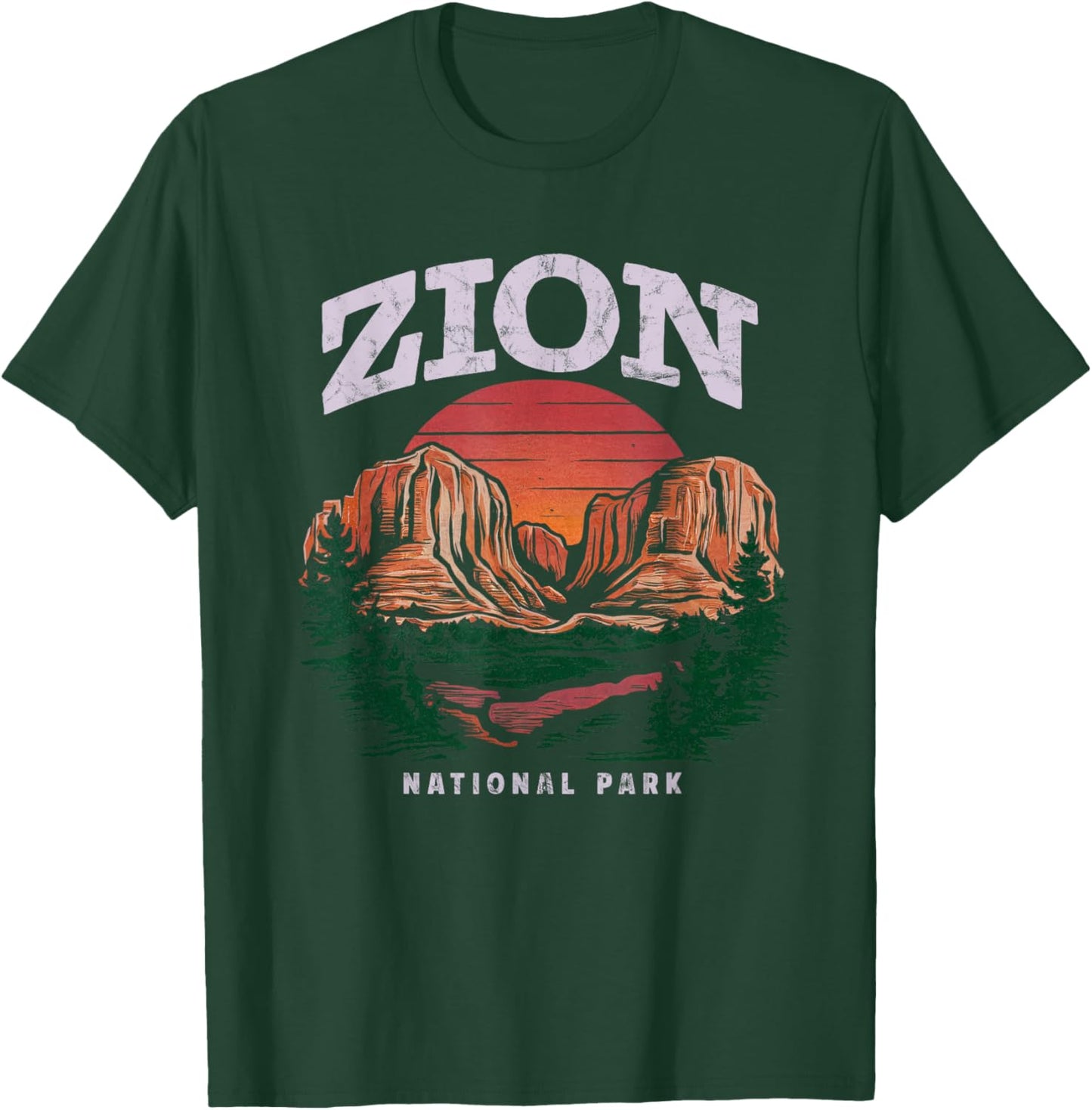 Zion National Park Vintage Hiking Camping Vintage T-Shirt - T-Shirt | Forest