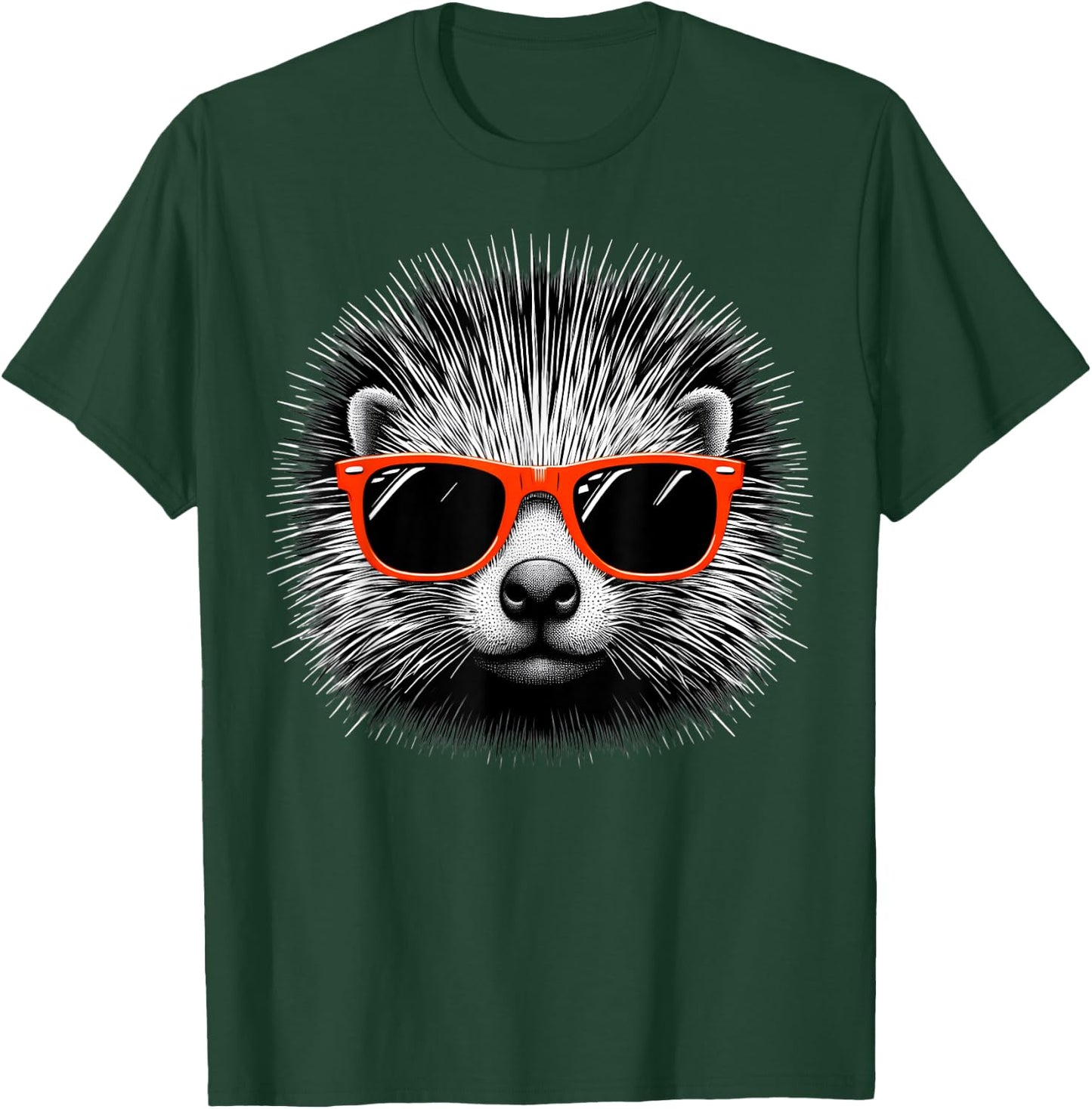 Cool Porcupine Wearing Sunglasses Graphic Art T-Shirt - T-Shirt | Forest