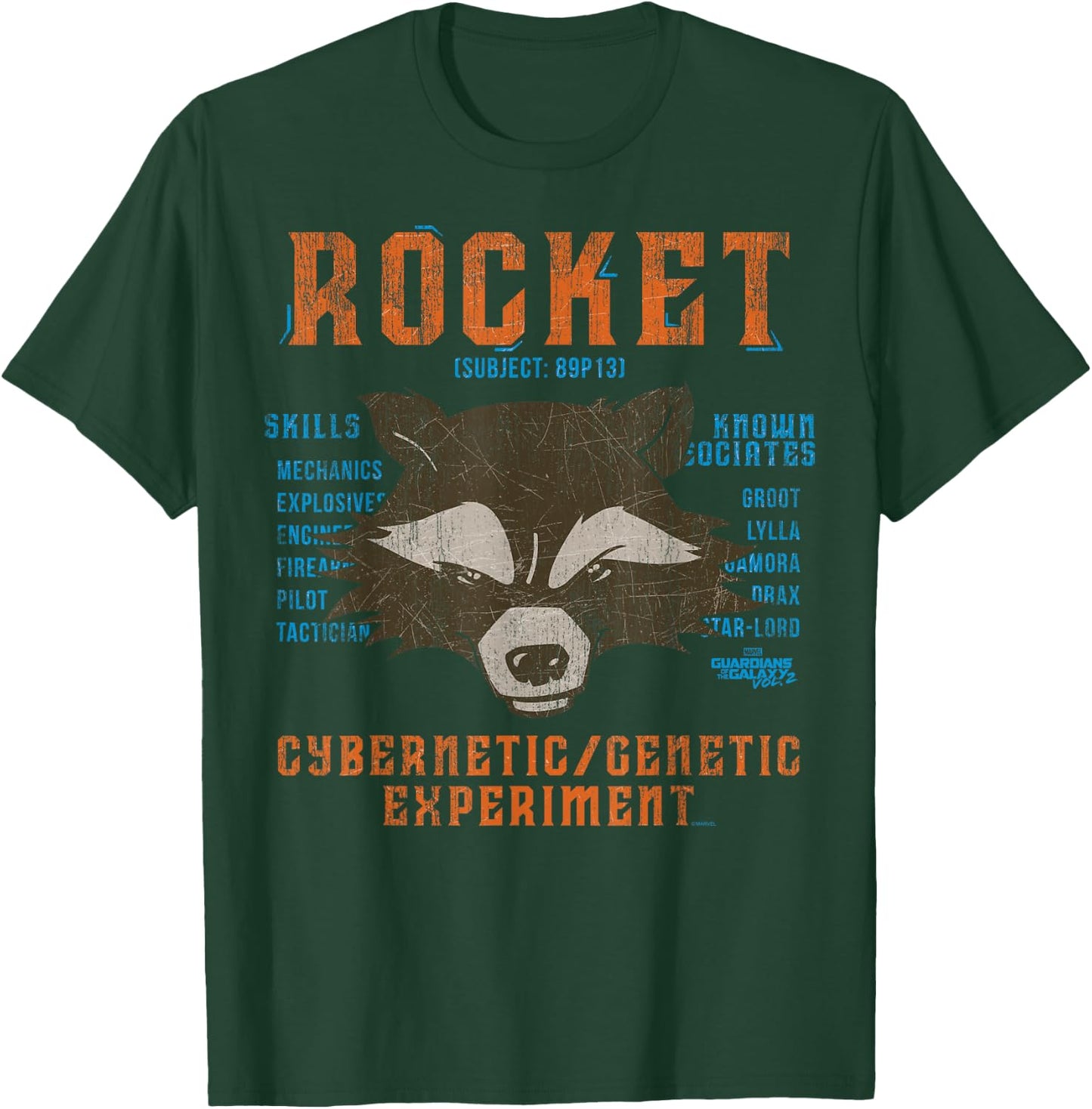 Marvel Guardians of The Galaxy Vol 2 Rocket Raccoon Skills T-Shirt - T-Shirt | Forest