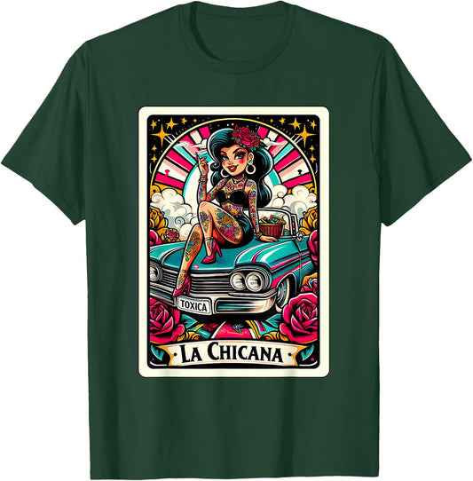 La Toxica Mexican Tarot Card Latina Woman Chicana T-Shirt - T-Shirt | Forest
