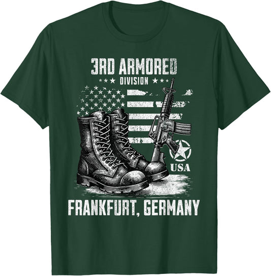 SoldierTees 3rd Armored Division Frankfurt Germany Military Veteran , Small, Black T-Shirt - T-Shirt | Forest