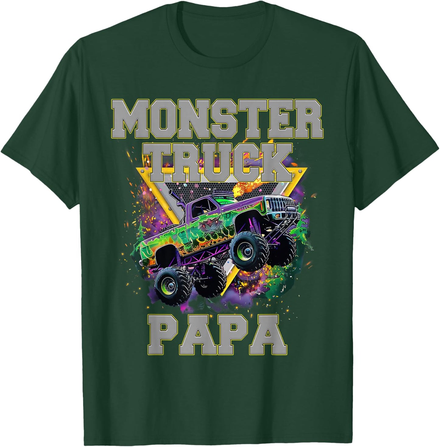 Monster Truck Papa Monster Truck Are My Jam Truck Lovers T-Shirt - T-Shirt | Forest