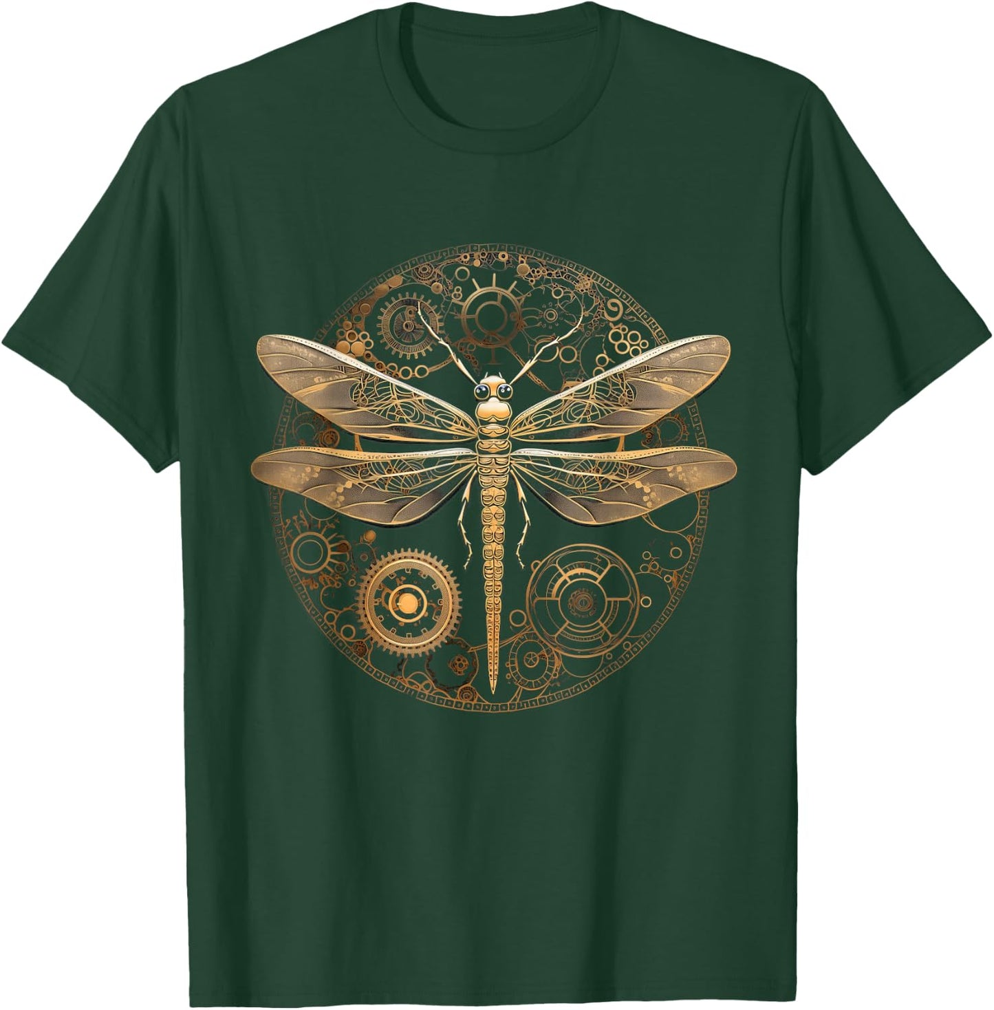 Dragonfly Steampunk Insect Art Goth Gothic Engineer T-Shirt - T-Shirt | Forest