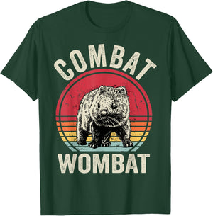 Wombat Retro Combat Wombat Funny T-Shirt - T-Shirt | Forest
