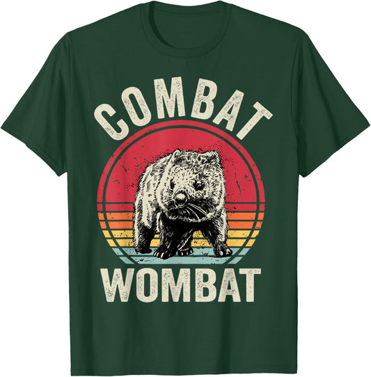 Wombat Retro Combat Wombat Funny T-Shirt - T-Shirt | Forest