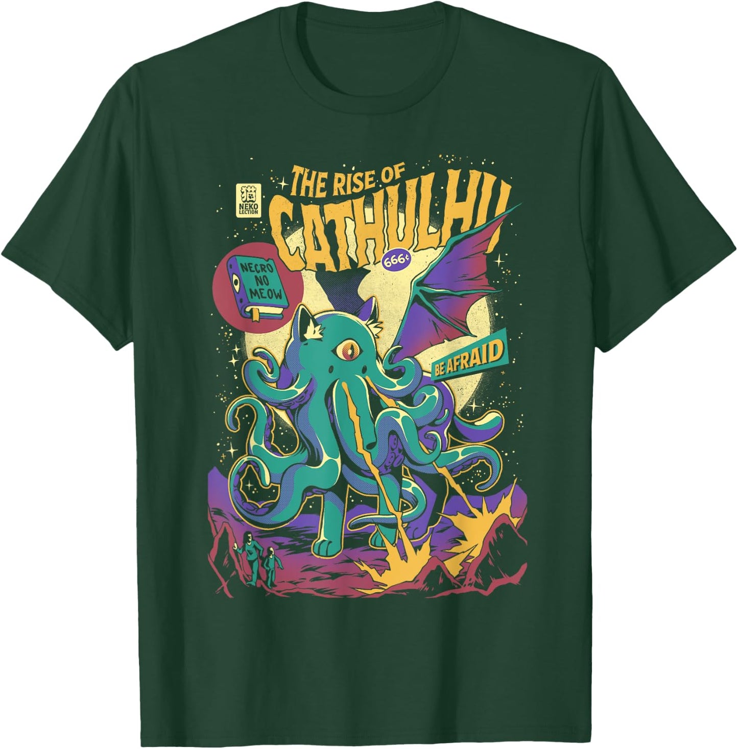 Rise Of Cathulhu Creepy Kitten Cthulhu Halloween Cat T-Shirt - T-Shirt | Forest