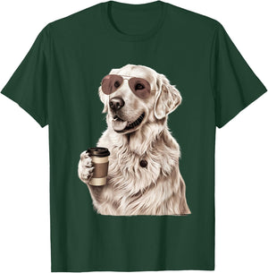 English Cream Golden Retriever Coffee Dog Mom Dad T-Shirt - T-Shirt | Forest