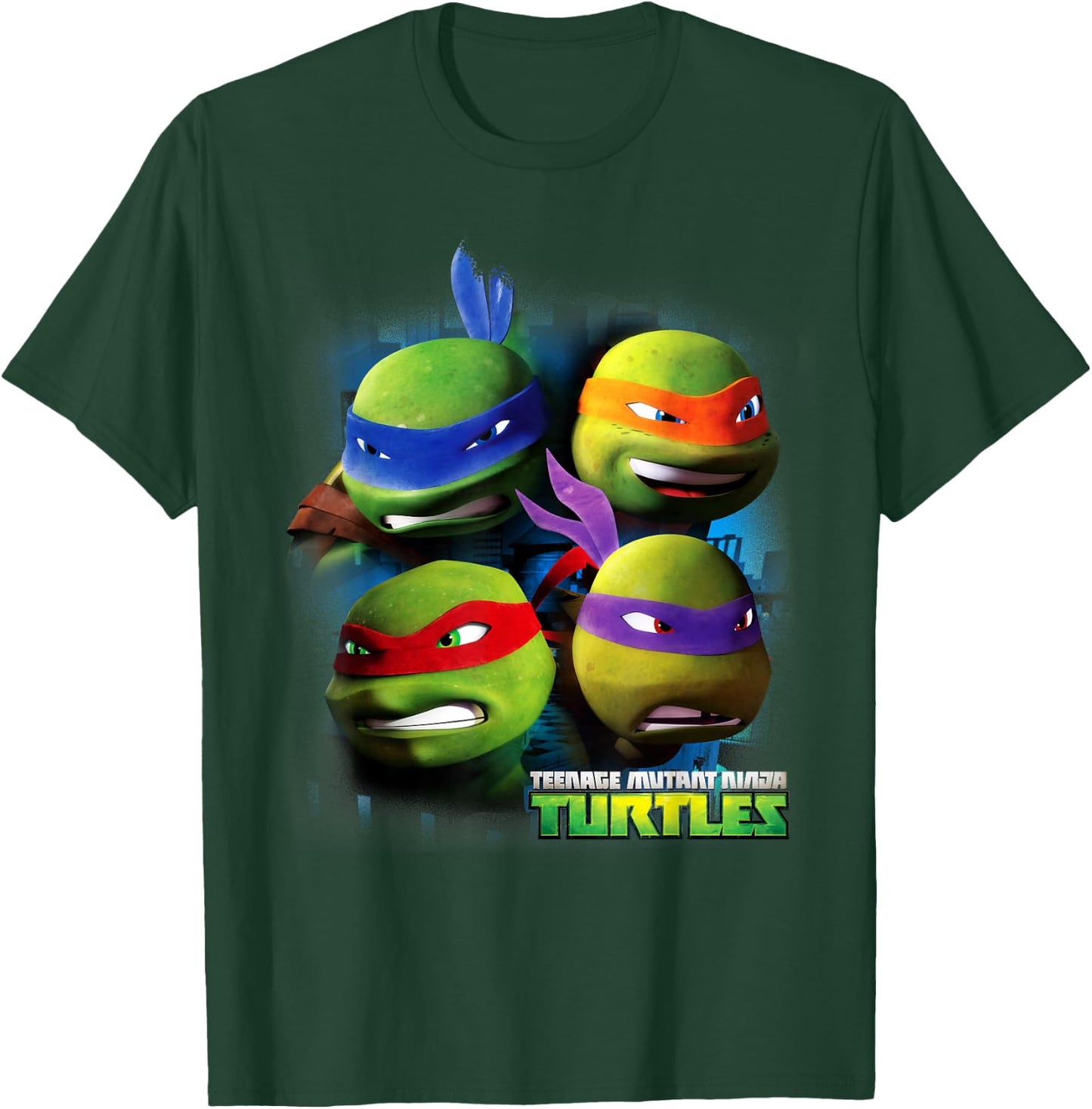 Teenage Mutant Ninja Turtles Large Character Heads T-Shirt - T-Shirt | Forest