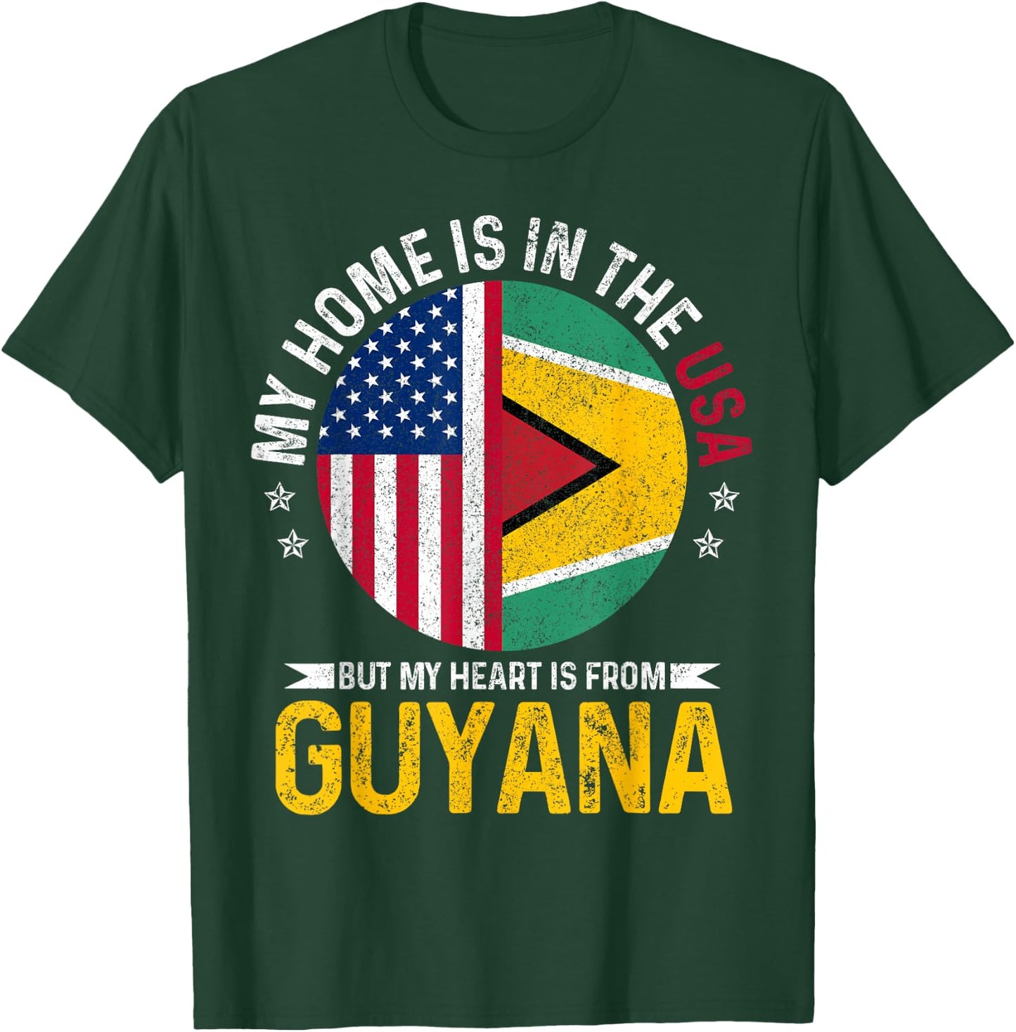 Guyanese American Flag Pride Guyana Patriotic T-Shirt - T-Shirt | Forest