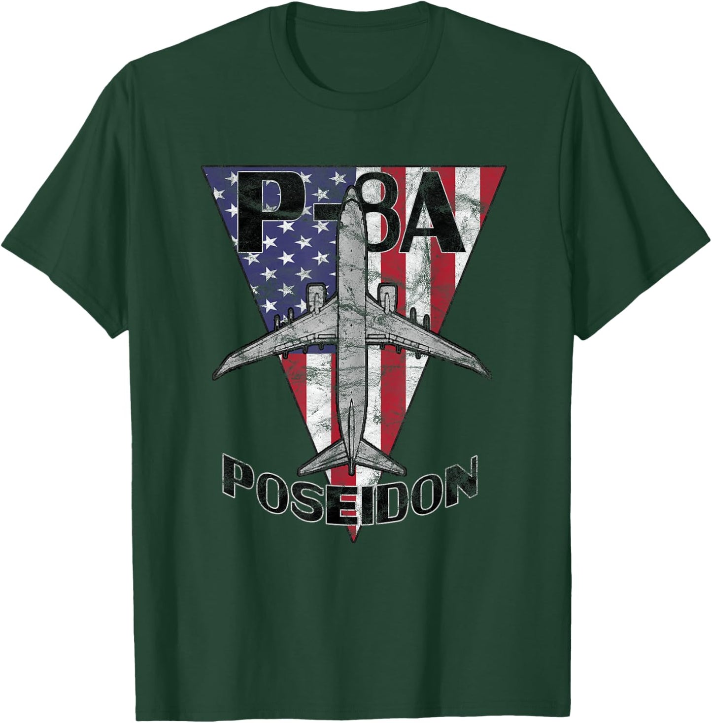P-8 Poseidon Military Airplane Patriotic Vintage T-Shirt - T-Shirt | Forest