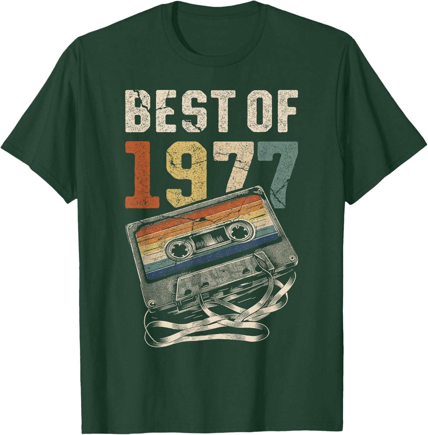 Best of 1977 Cassette 49 Years Music Retro Birthday T-Shirt - T-Shirt | Forest