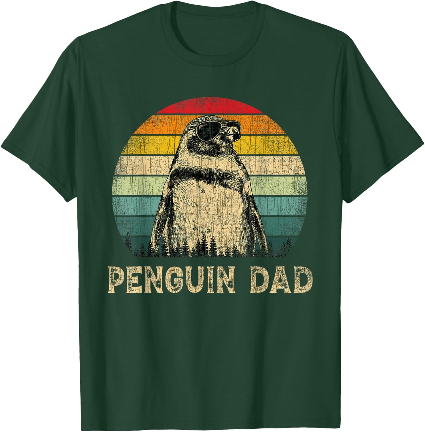 Vintage Penguin Dad Penguin Lovers Daddy Father's Day T-Shirt - T-Shirt | Forest