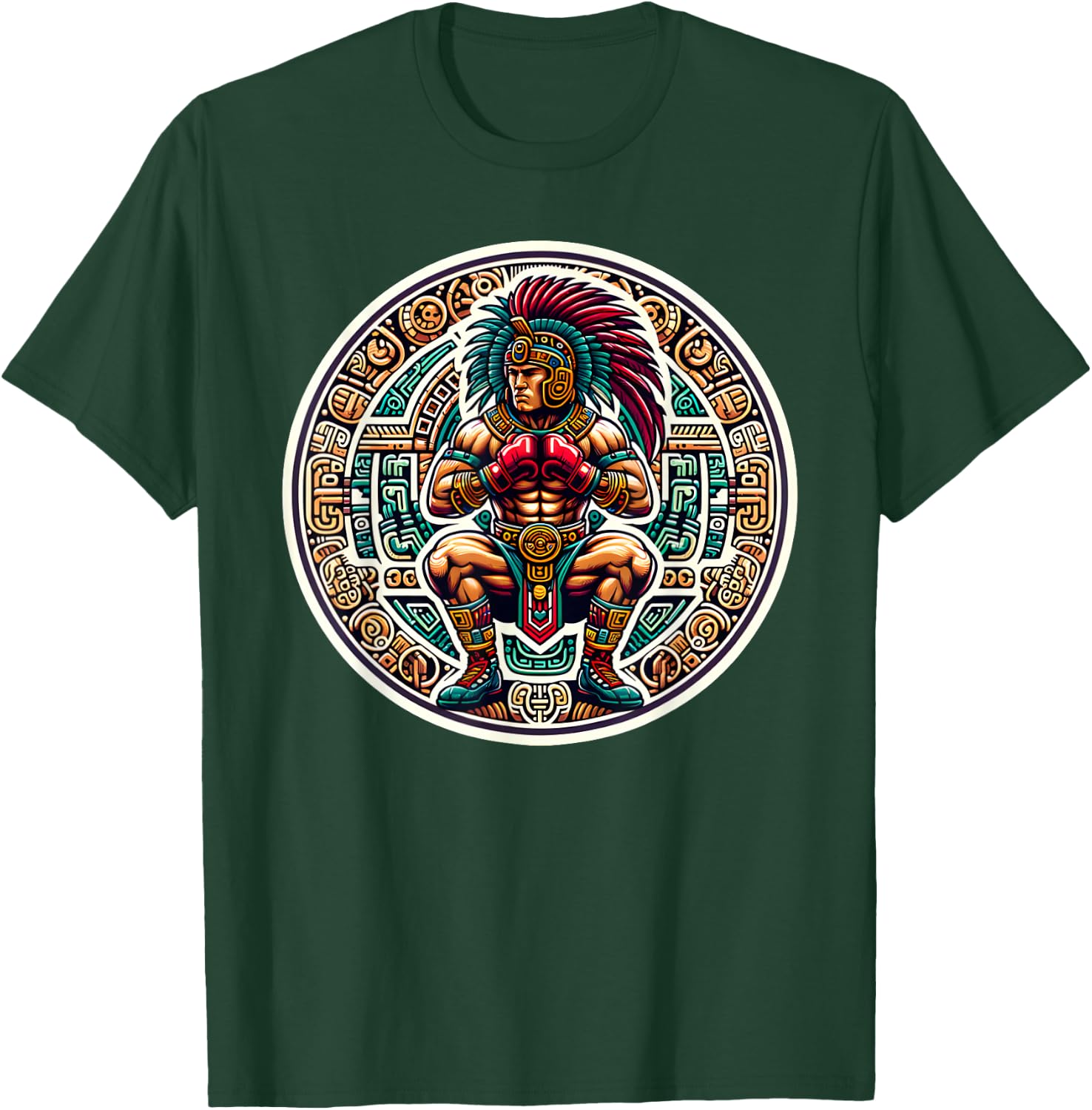 Boxing Mexico Funny Mexican Vintage Style Boxing flag Mexico T-Shirt - T-Shirt | Forest