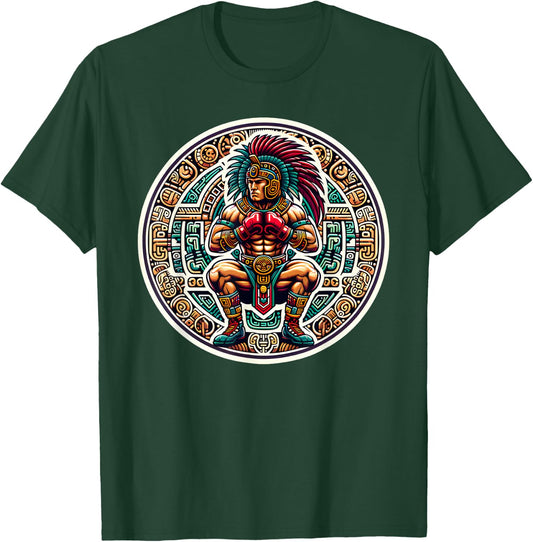 Boxing Mexico Funny Mexican Vintage Style Boxing flag Mexico T-Shirt - T-Shirt | Forest