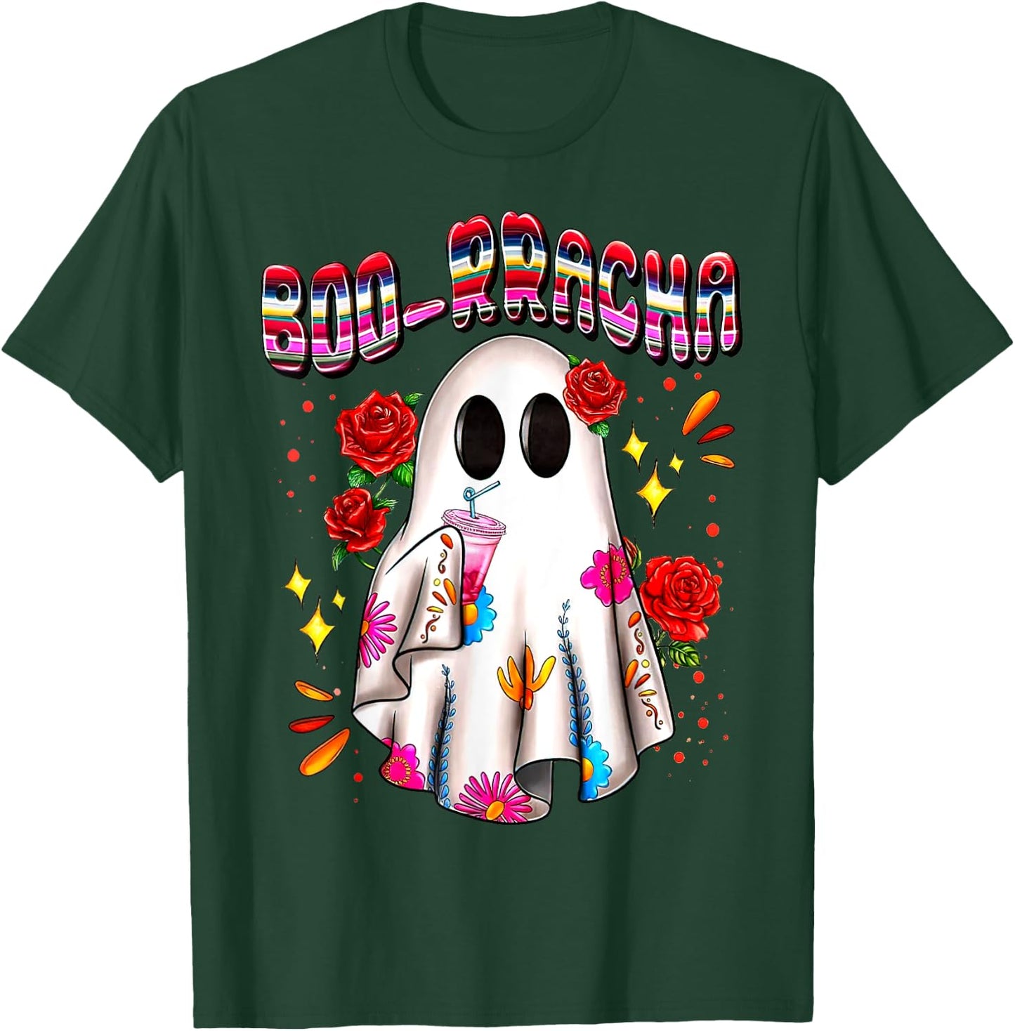 BOO-rracha Serape Ghost, Mexican Serape Ghost Halloween T-Shirt - T-Shirt | Forest