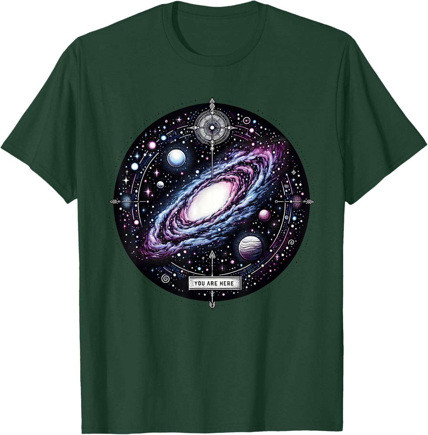 You Are Here Milky Way Funny Galaxy Astronomy Men Women Kids T-Shirt - T-Shirt | Forest