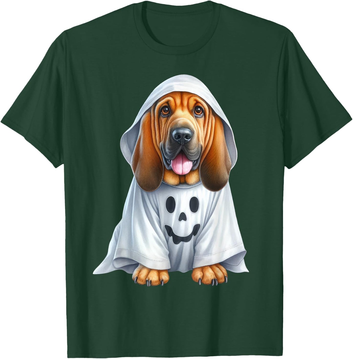 Funny Ghost Bloodhound Dog Lover Halloween Costume Men Women T-Shirt - T-Shirt | Forest