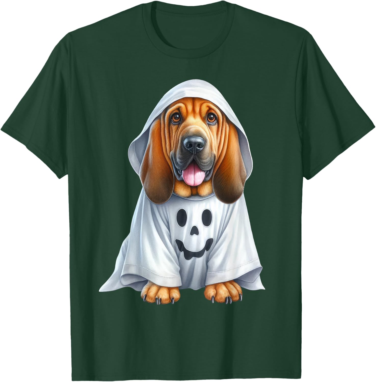 Funny Ghost Bloodhound Dog Lover Halloween Costume Men Women T-Shirt - T-Shirt | Forest