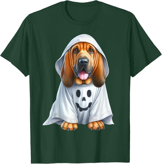 Funny Ghost Bloodhound Dog Lover Halloween Costume Men Women T-Shirt - T-Shirt | Forest