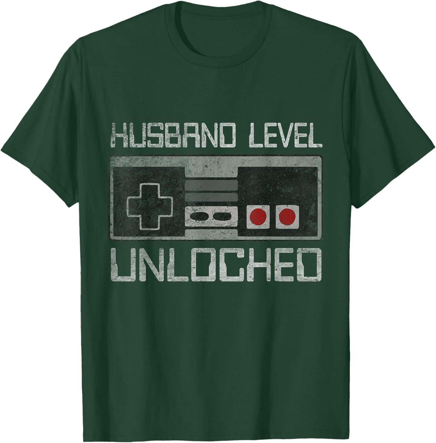 New Husband Level Unlocked Just Married Gamer Bachelor Party T-Shirt - T-Shirt | Forest