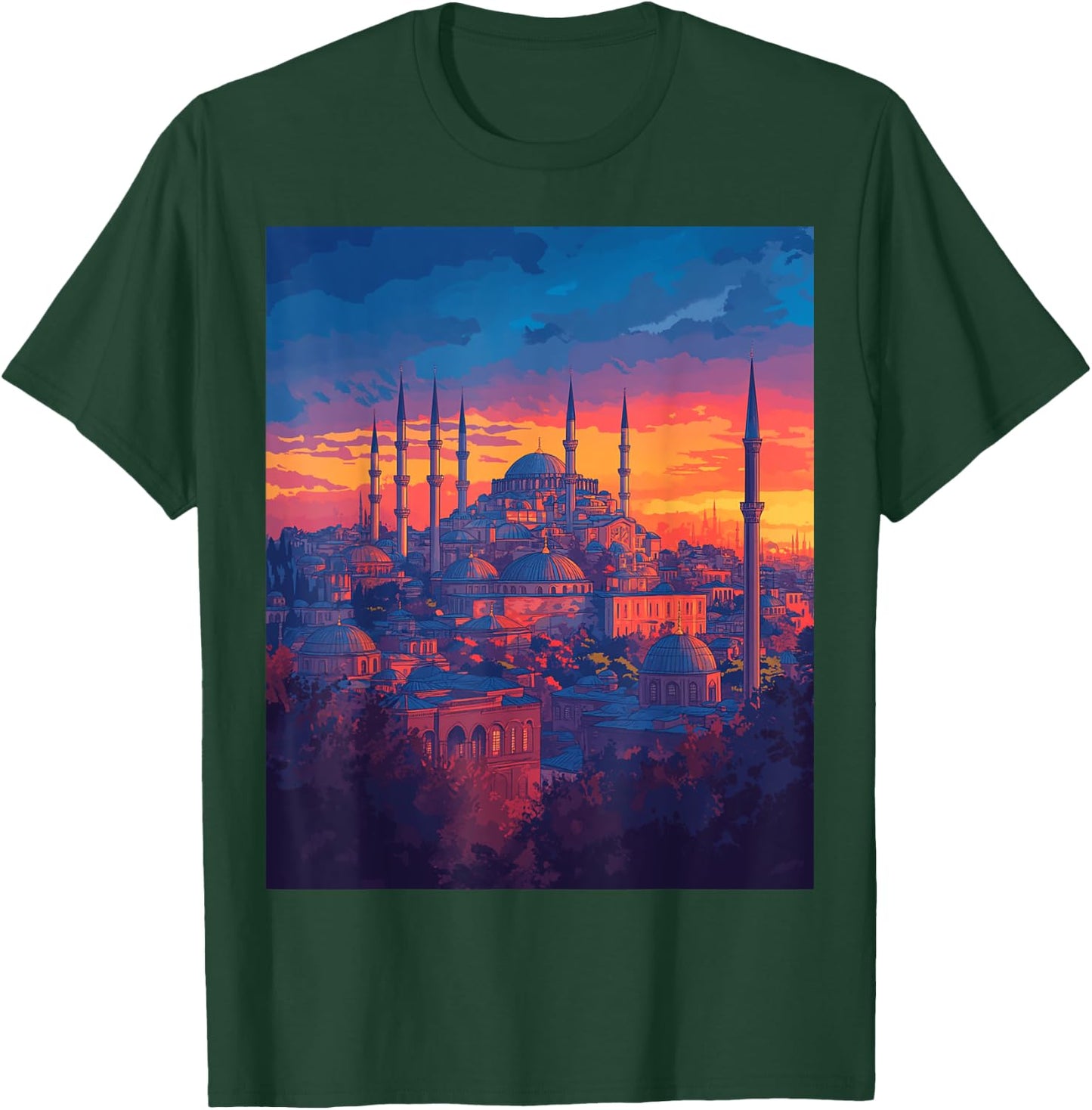 Istanbul Skyline With Historical Architecture T-Shirt - T-Shirt | Forest