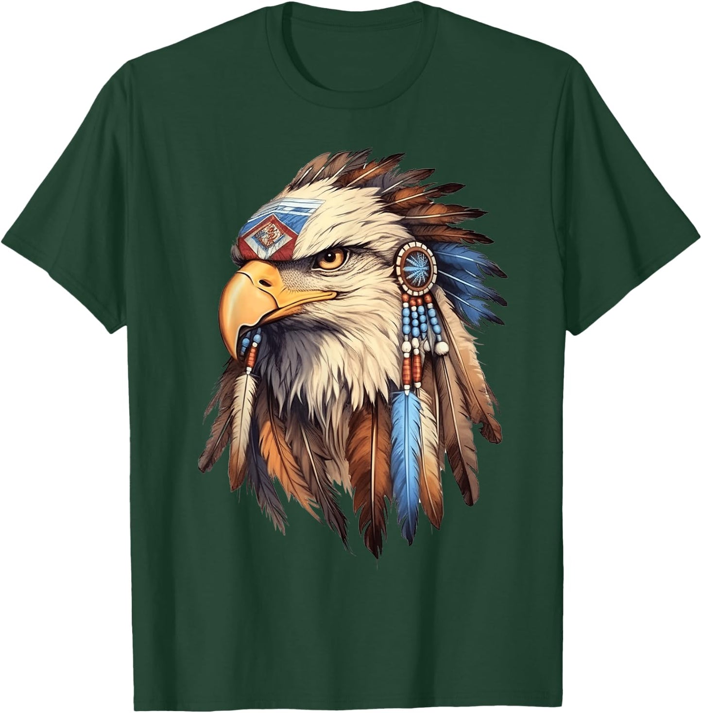 Native American Tribal Dream-Catcher Eagle Tribal Animal Art T-Shirt - T-Shirt | Forest