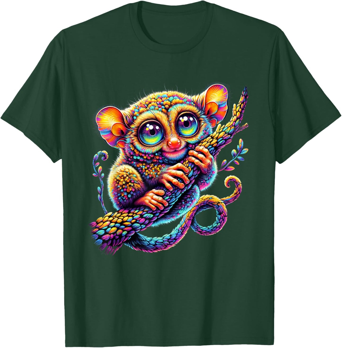 Cute Colorful Tarsier Art Phillippines Bohol Monkey Tarsier T-Shirt - T-Shirt | Forest