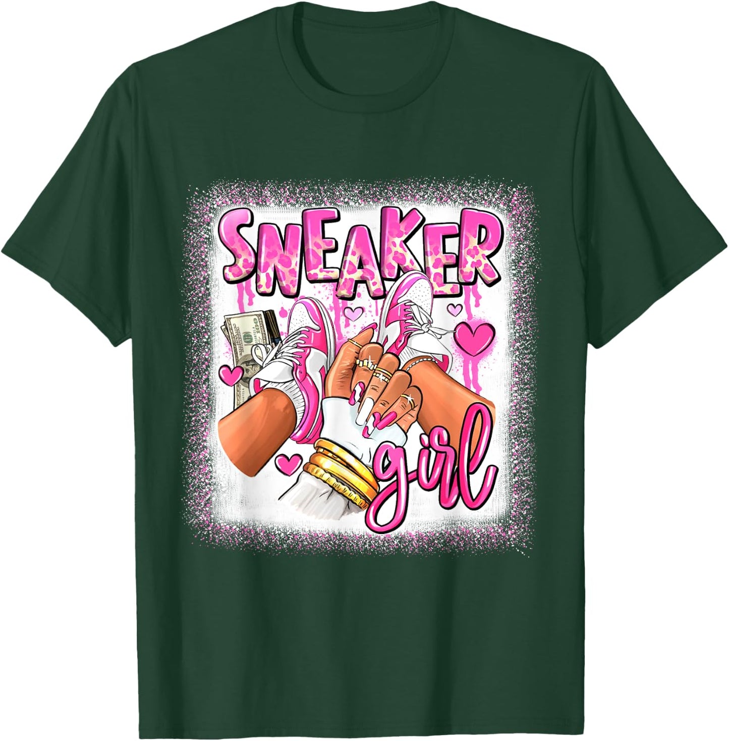 Women Pink And White Sneaker Girl, Funny Sneaker Girl Life T-Shirt - T-Shirt | Forest