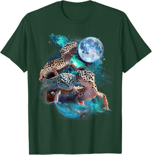 3 Moon Gecko Funny Reptile Leopard Lizard Geckos Art Novelty T-Shirt - T-Shirt | Forest
