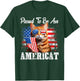 Proud To Be An Americat Orange Cat American Flag 4th Of July T-Shirt - T-Shirt | Forest