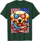 Golden Retriever Dog USA Flag American Patriotic 4th of July T-Shirt - T-Shirt | Forest