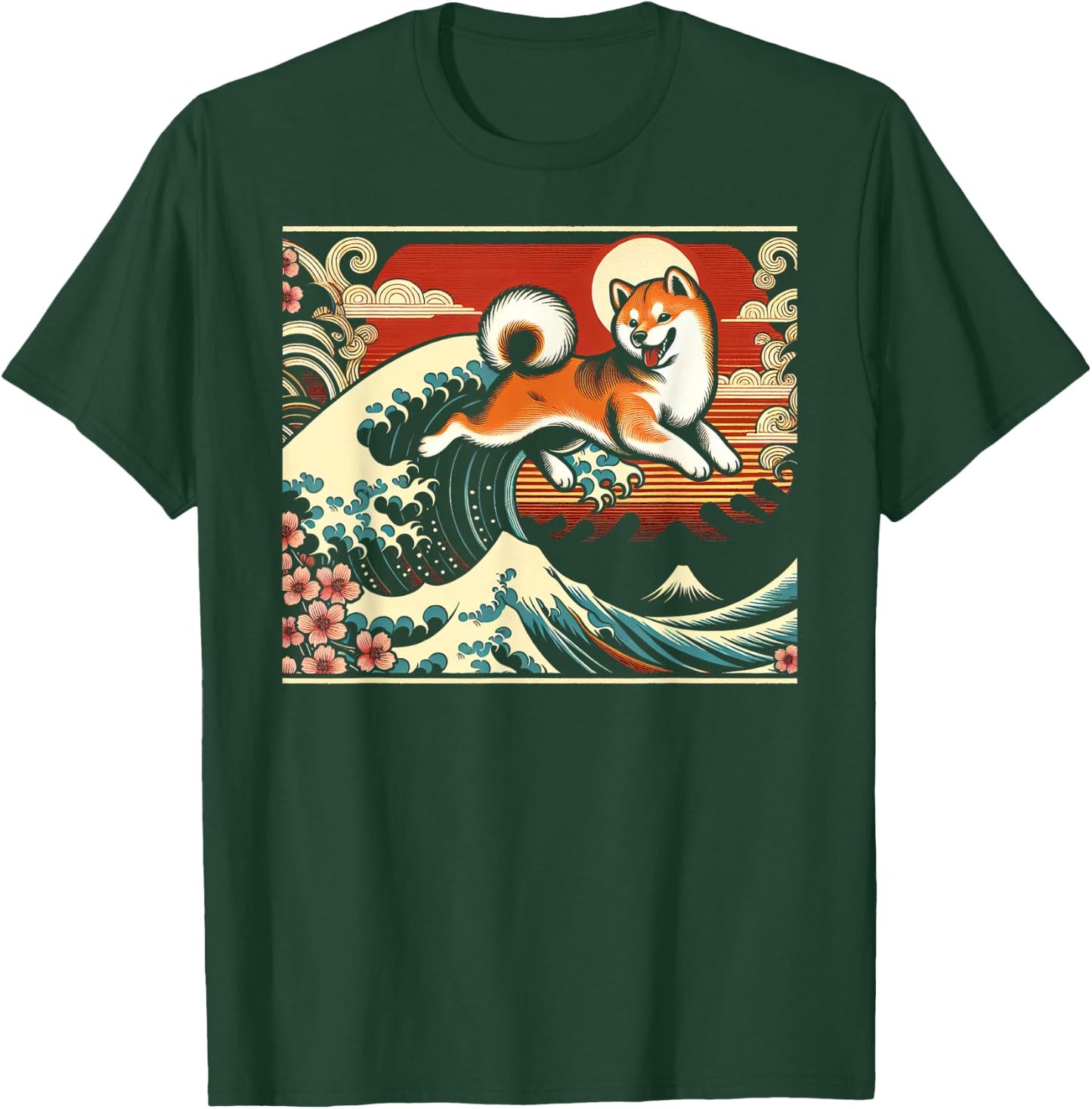 Shiba Inu Japanese Art Graphic Design T-Shirt - T-Shirt | Forest