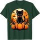 Retro Black Cat Pumpkin Halloween Costume Fall Autumn Season T-Shirt - T-Shirt | Forest