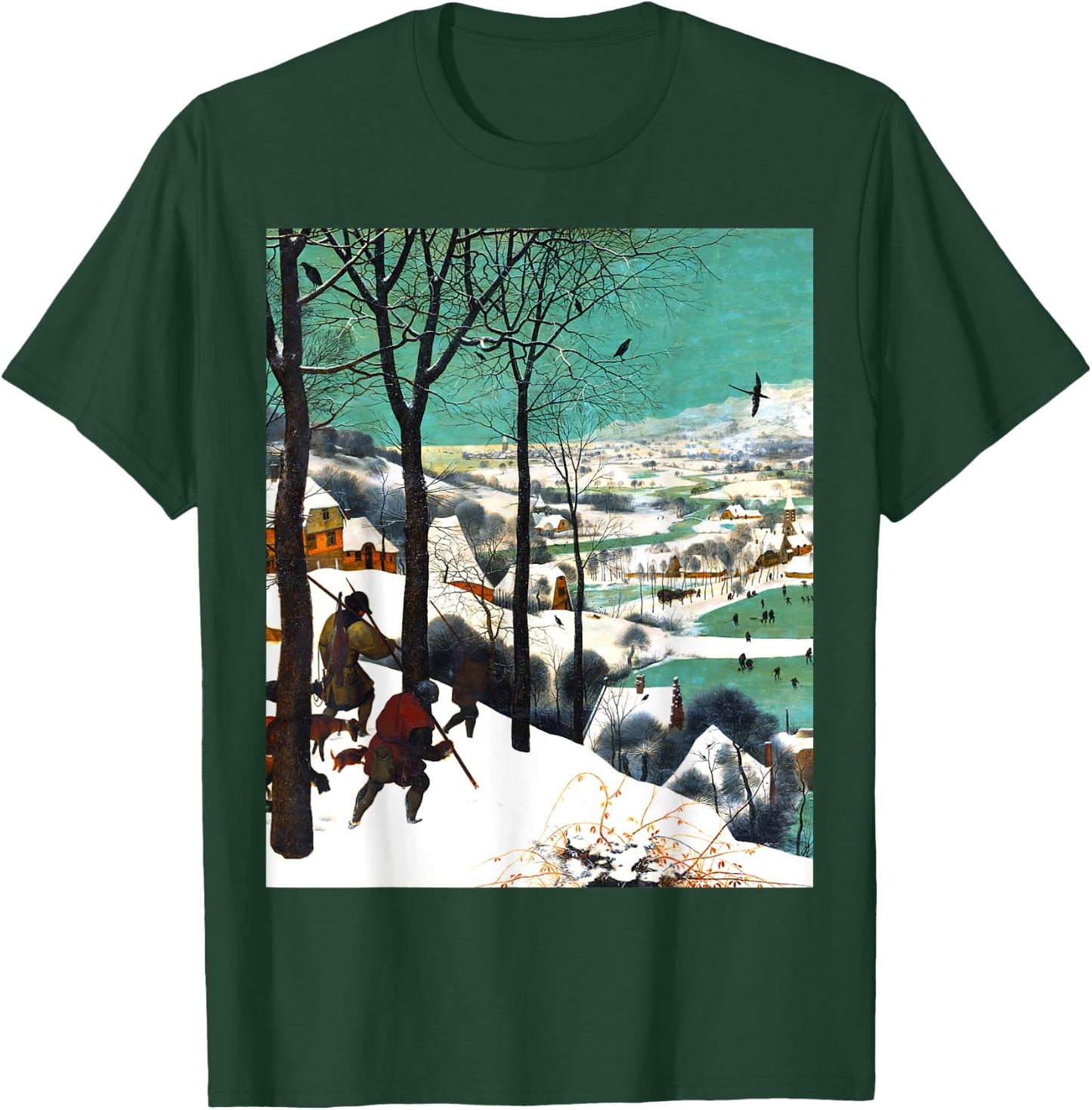 Hunters in the Snow Pieter Bruegel the Elder Renaissance Art T-Shirt - T-Shirt | Forest