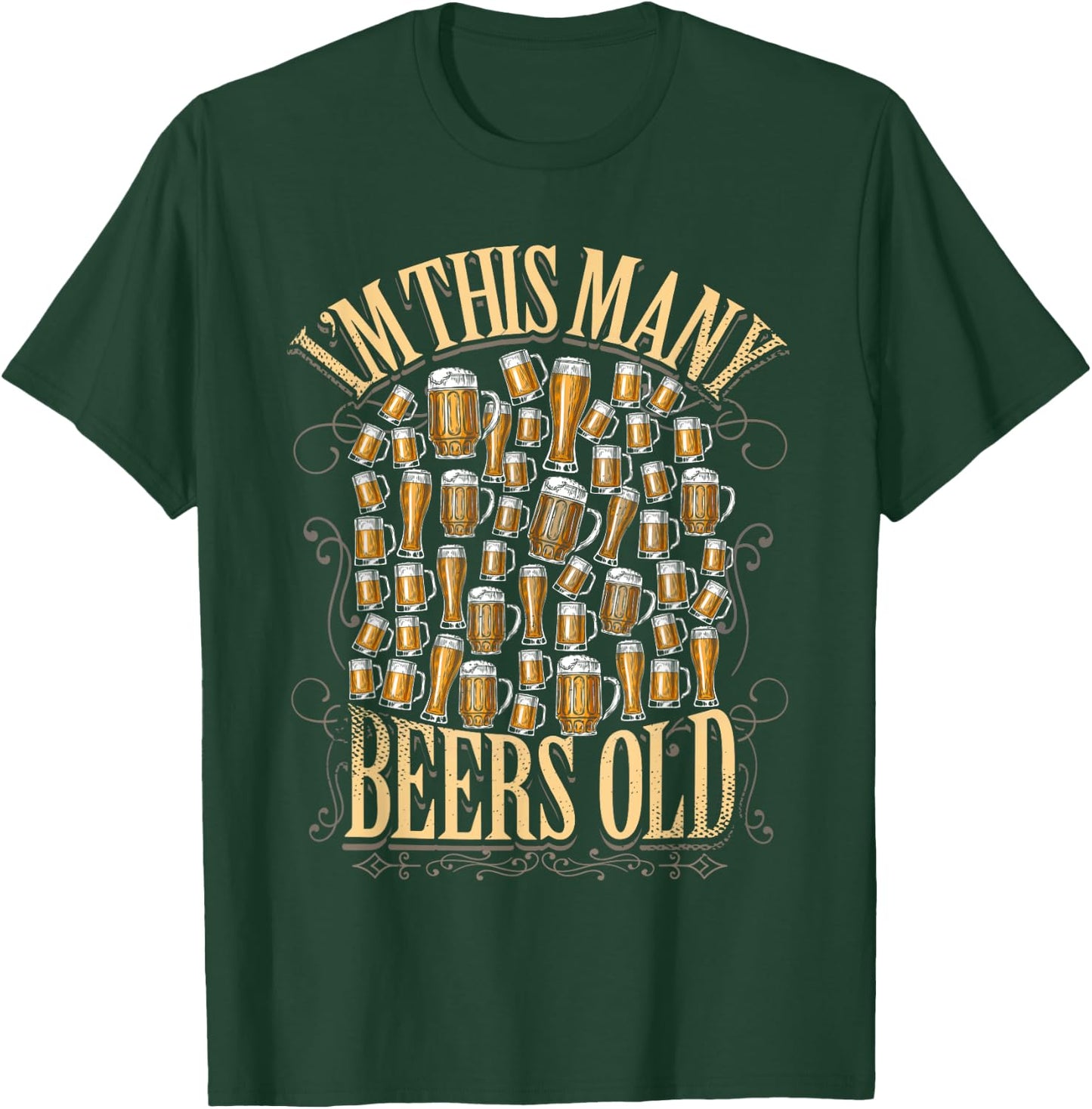 50th Birthday Gift 50 Year Beer Lover Im This Many Beers Old T-Shirt - T-Shirt | Forest