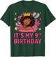 It's My 9th Birthday Black Girl African American Black Kids T-Shirt - T-Shirt | Forest