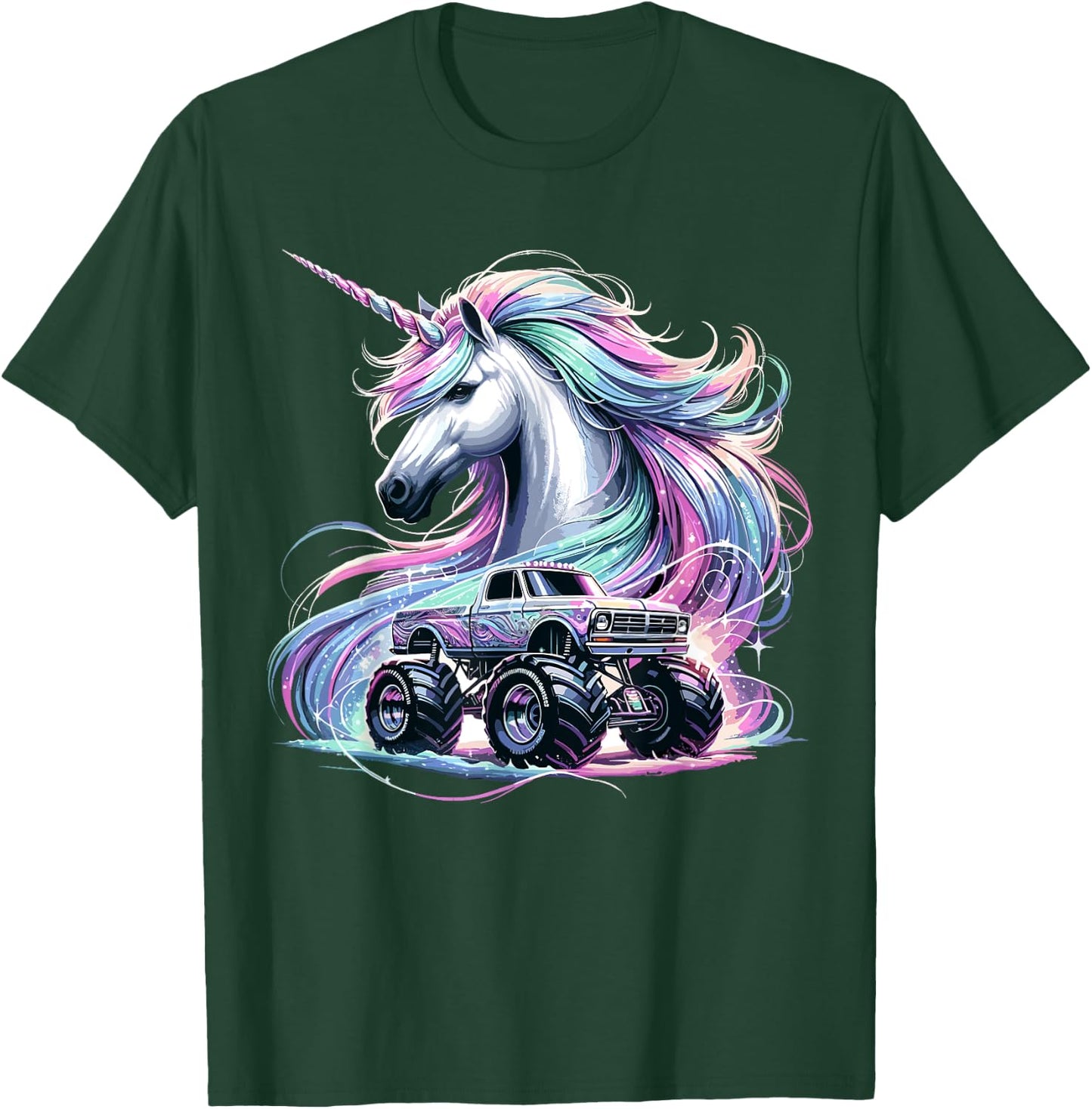 Monster Truck Unicorn Birthday Party Monster Truck T-Shirt - T-Shirt | Forest