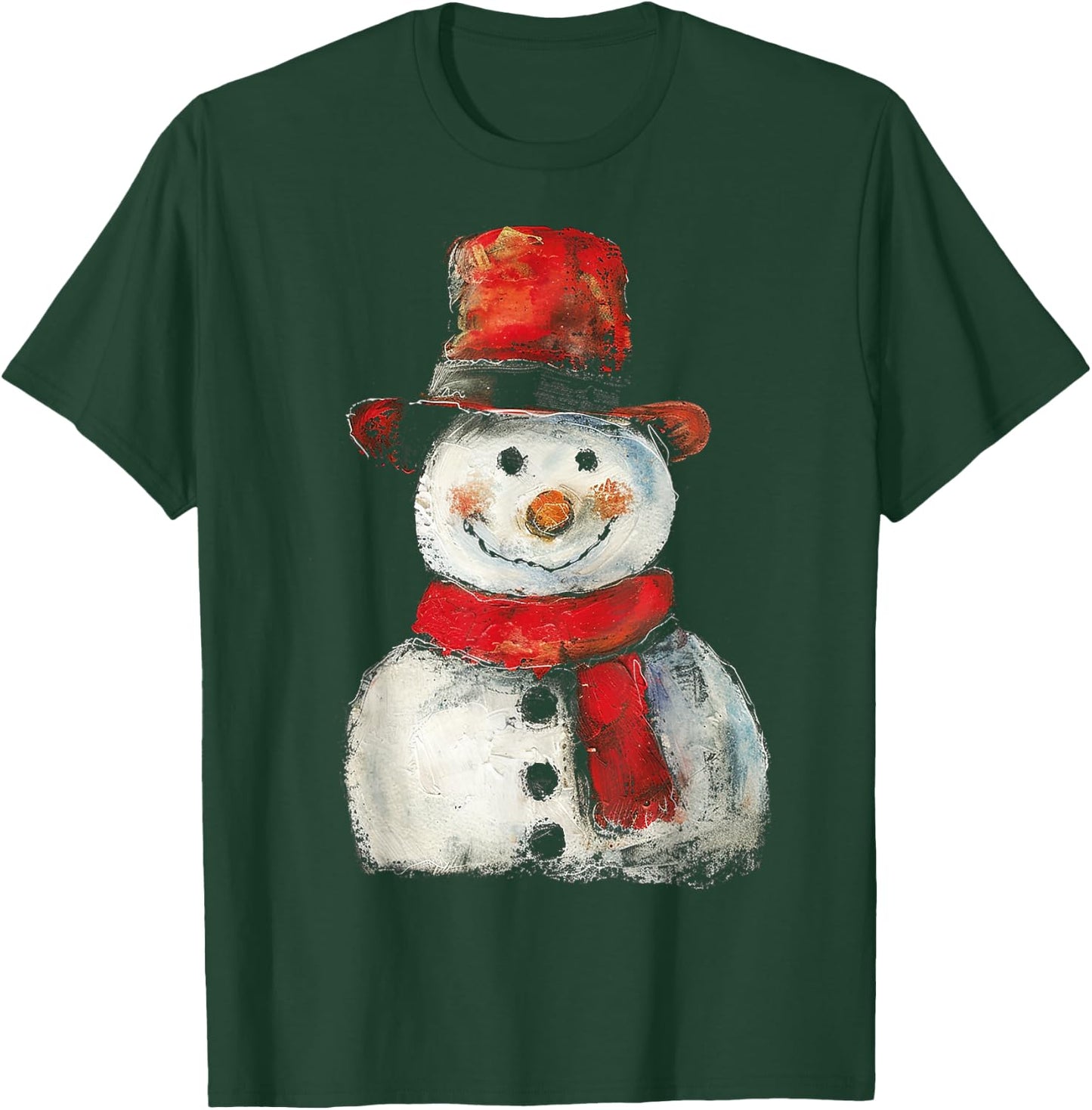 Snowman Christmas Graphic X-Mas Art Family Snowman T-Shirt - T-Shirt | Forest