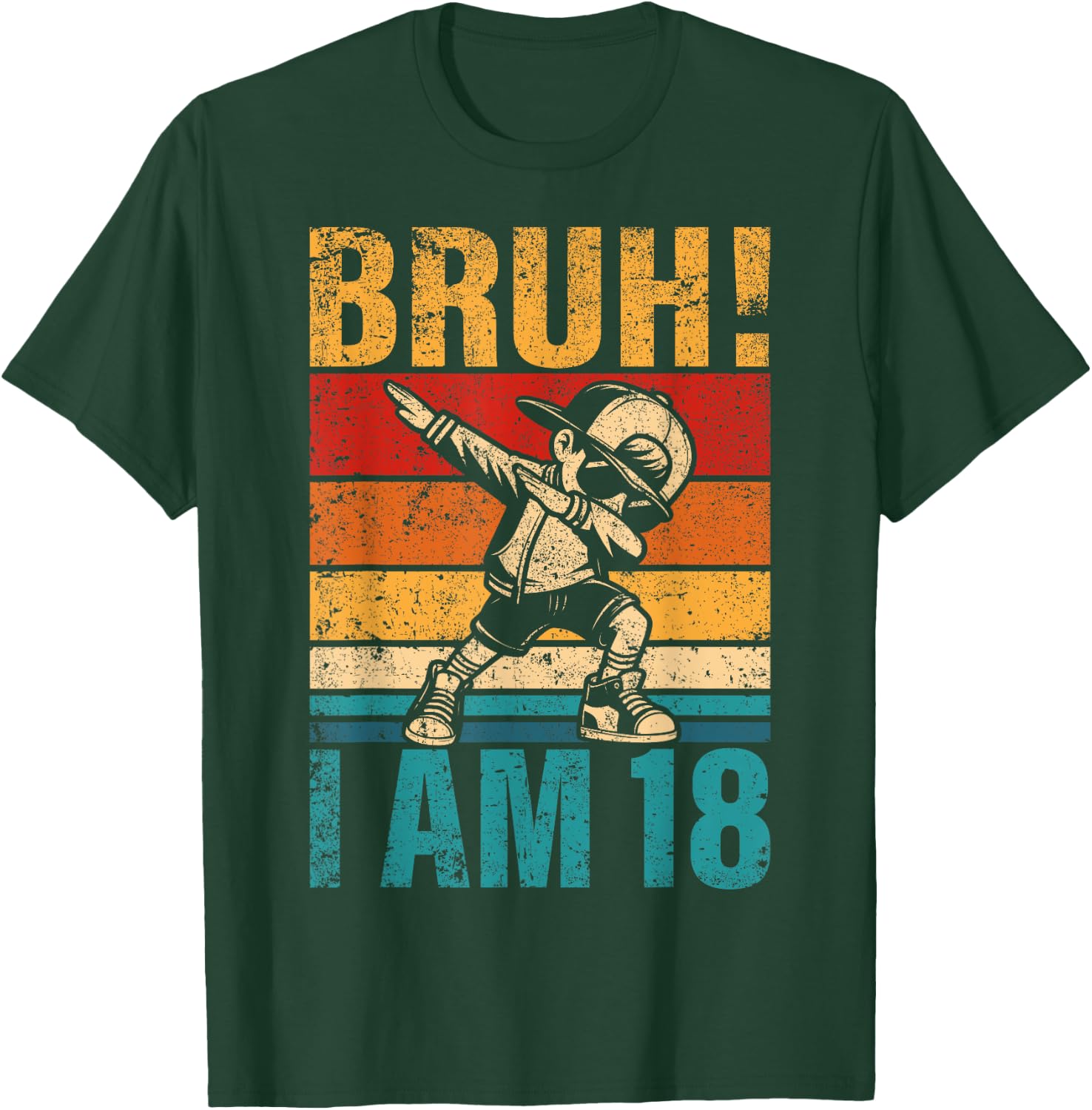 18 Year Old Birthday Dabbing Boy Bruh It's My 18th Birthday T-Shirt - T-Shirt | Forest