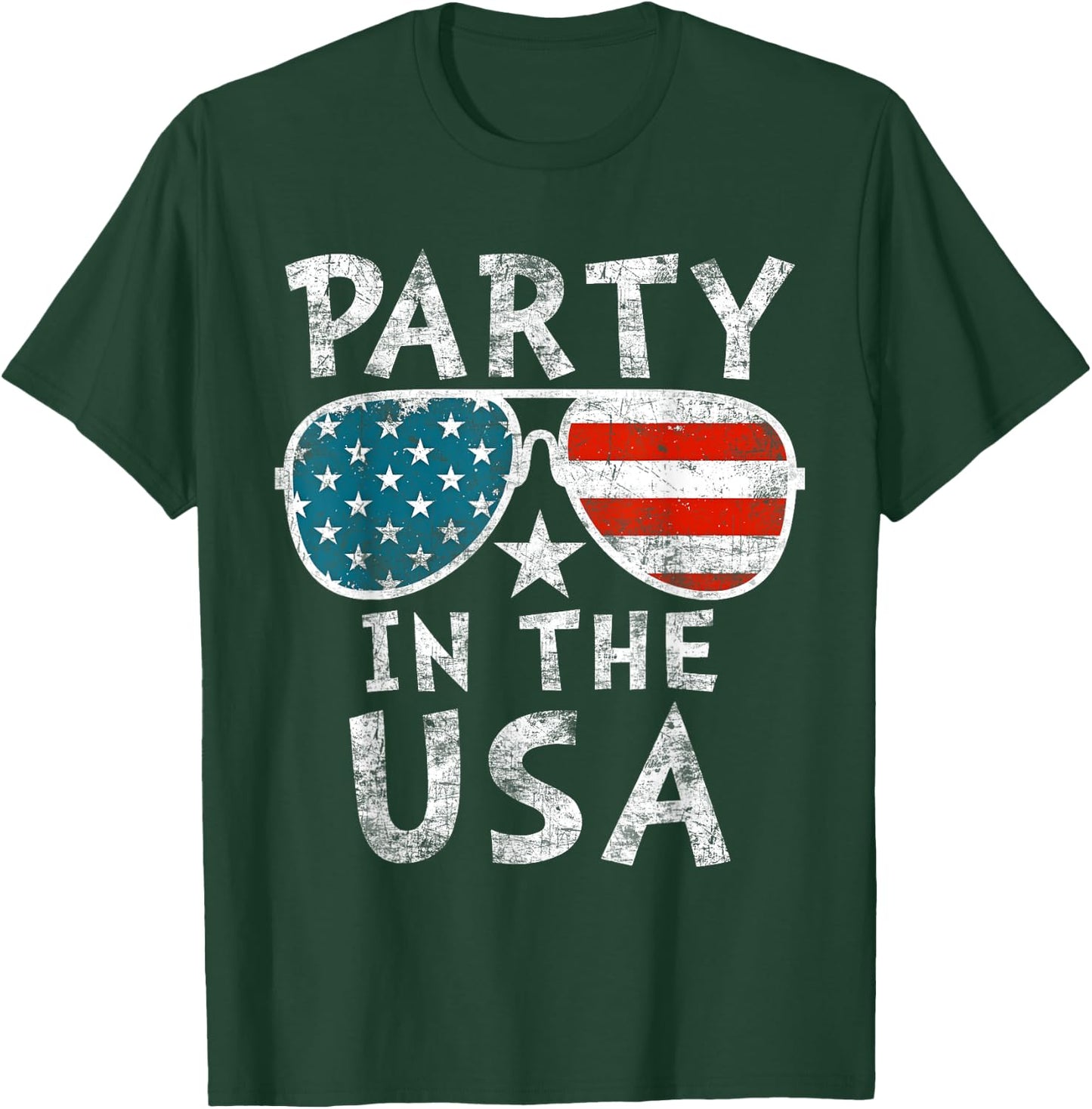 American Flag Party In USA 4th July Patriotic Kids Teen Girl T-Shirt - T-Shirt | Forest