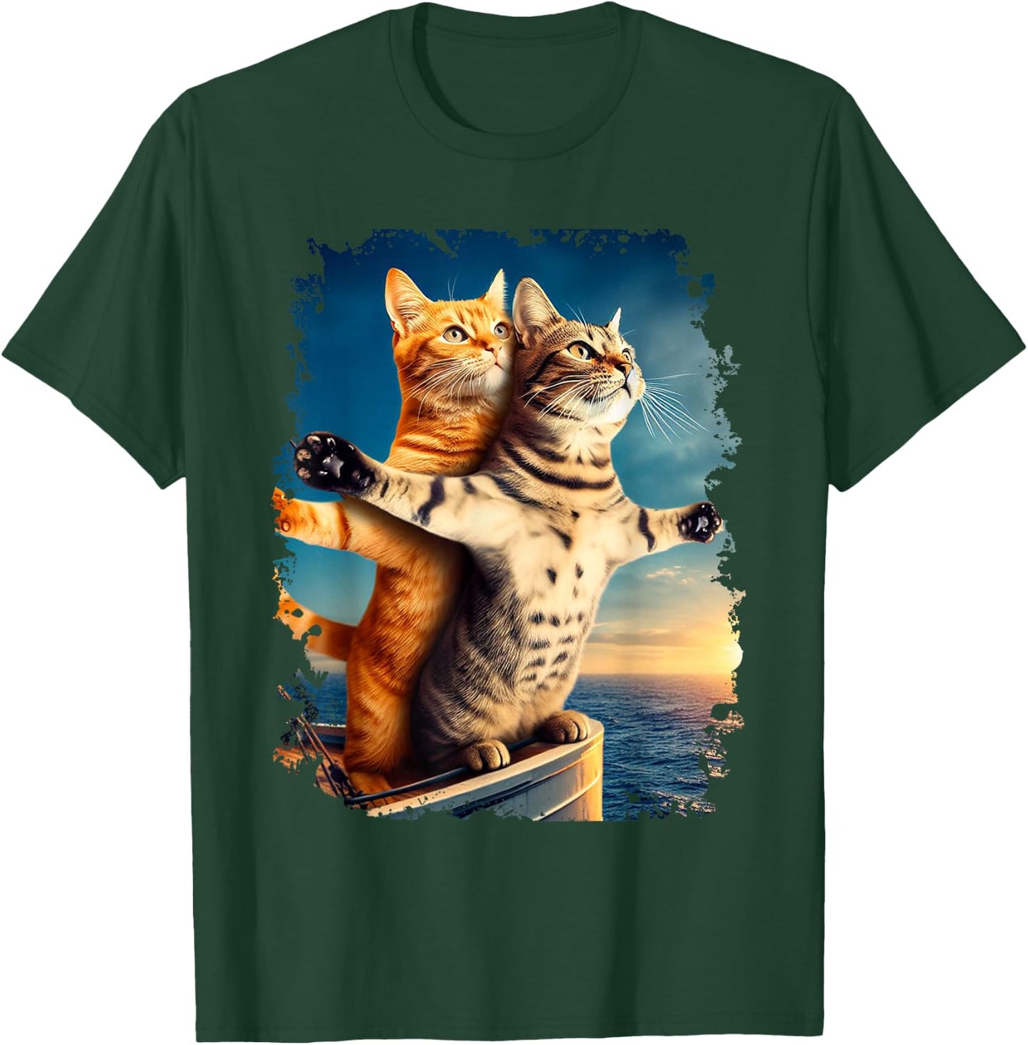 Titanic Meme Shirt for Kids Girls Funny Cat Titanic T-Shirt - T-Shirt | Forest