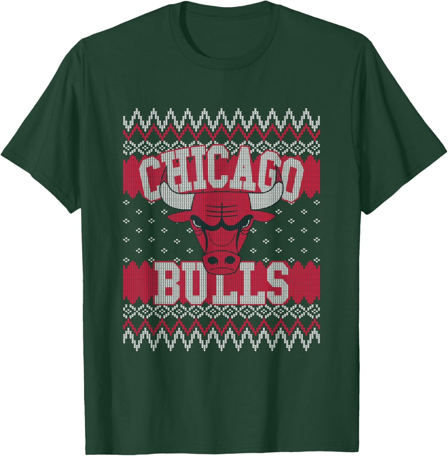 NBA Chicago Bulls Ugly Christmas Sweater Style T-Shirt - T-Shirt | Forest