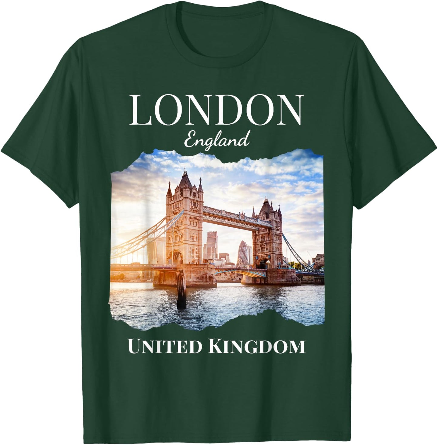 London England United Kingdom Souvenir Tower Bridge Vacation T-Shirt - T-Shirt | Forest
