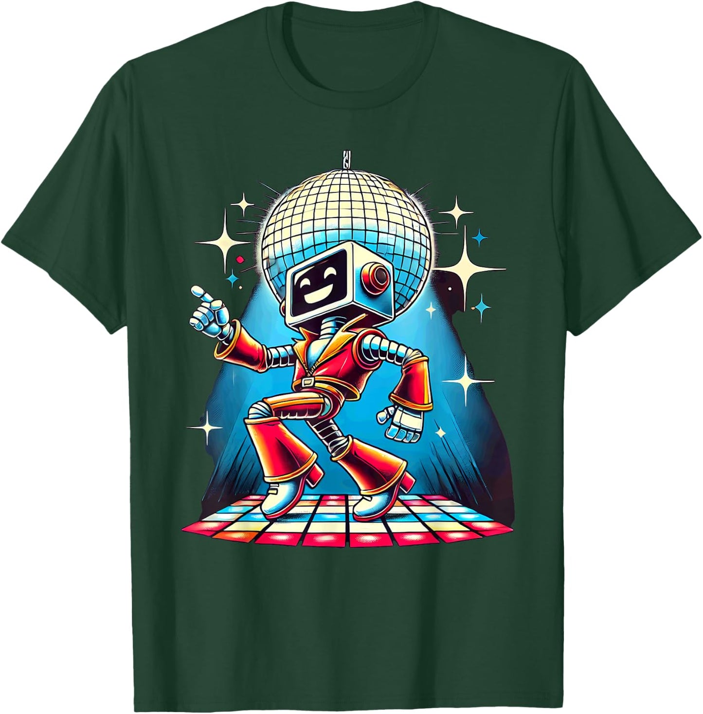 Aesthetic Robot Disco T-Shirt - T-Shirt | Forest