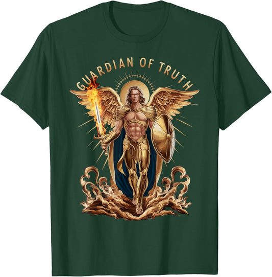 Archangel Michael Catholic Christianity Guardian Angel T-Shirt - T-Shirt | Forest